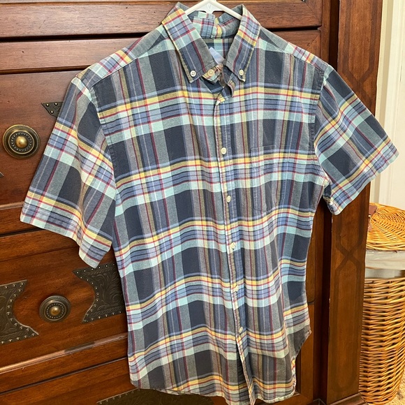 MERONA BLUE PLAID COTTON S/S SHIRT; Like-New; Size Small; $8 - Picture 4 of 16